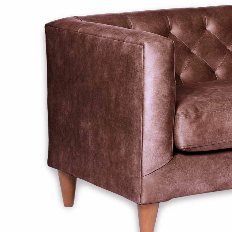 SOFA LATAM HOME BRESCIA 2 CUERPOS CUERO KENTUCKY CAFE MORO - 3