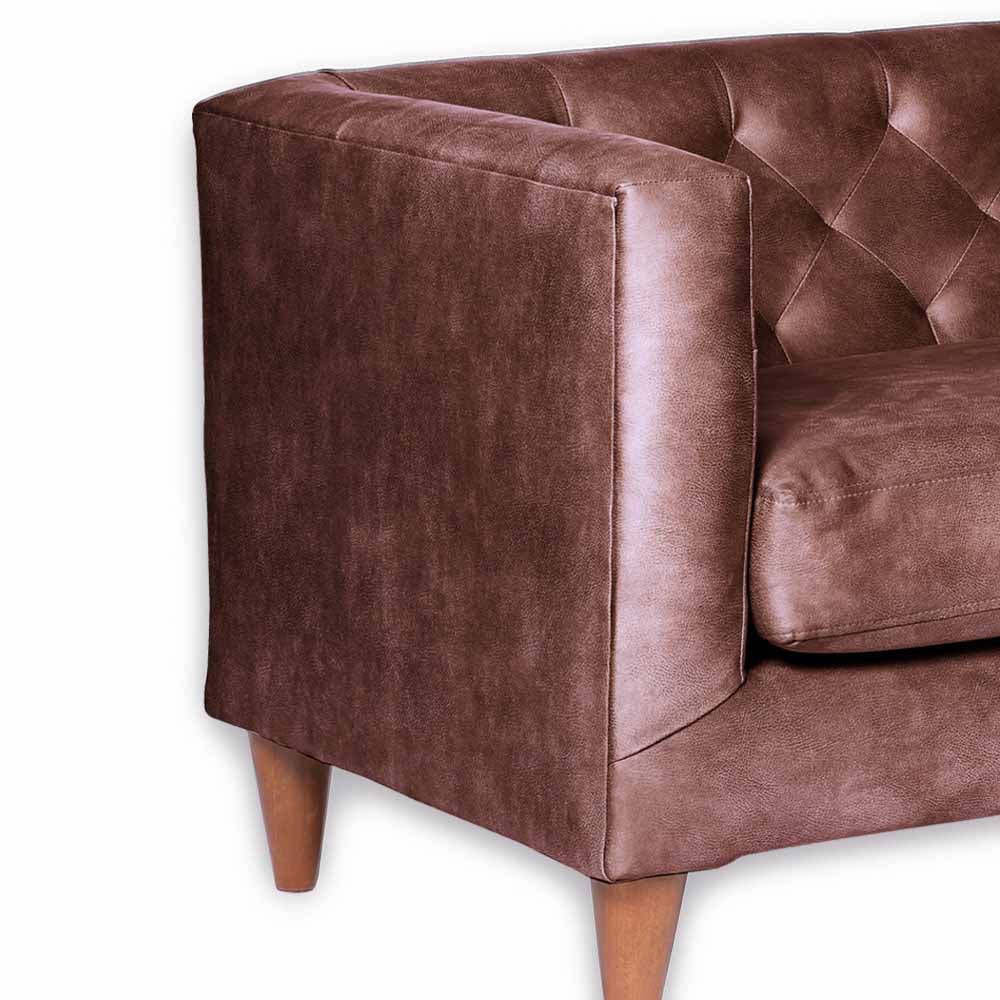 SOFA LATAM HOME BRESCIA 2 CUERPOS CUERO KENTUCKY CAFE MORO - 3