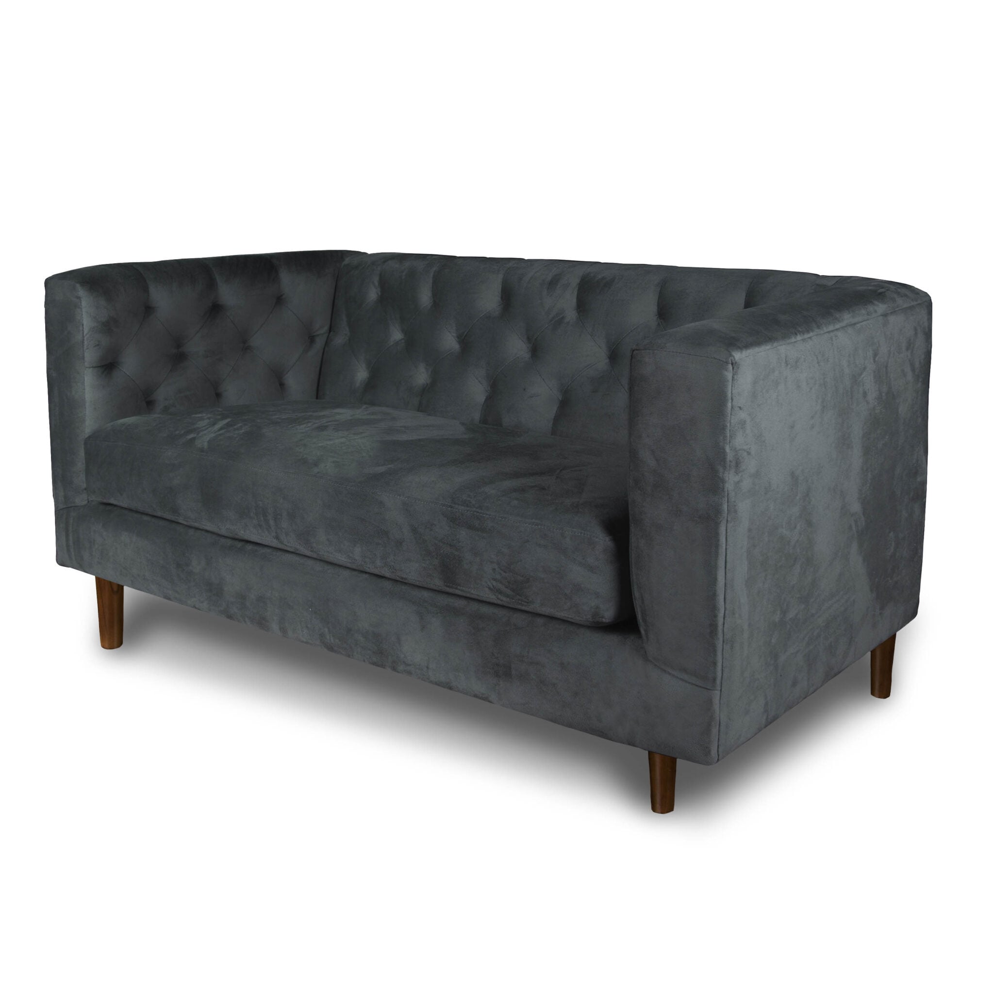 SOFA LATAM HOME BRESCIA 2 CUERPOS GRIS TELA VELVET VIVIAN - 3