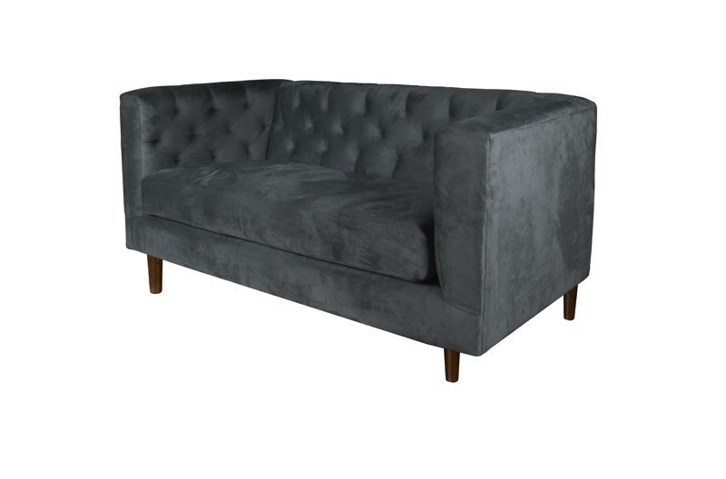 SOFA LATAM HOME BRESCIA 2 CUERPOS GRIS TELA VELVET VIVIAN - 4