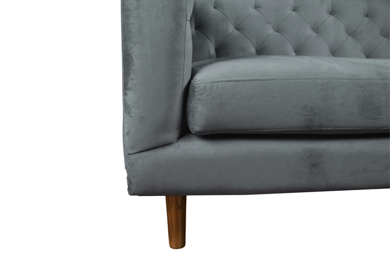 SOFA LATAM HOME BRESCIA 2 CUERPOS GRIS TELA VELVET VIVIAN - 5