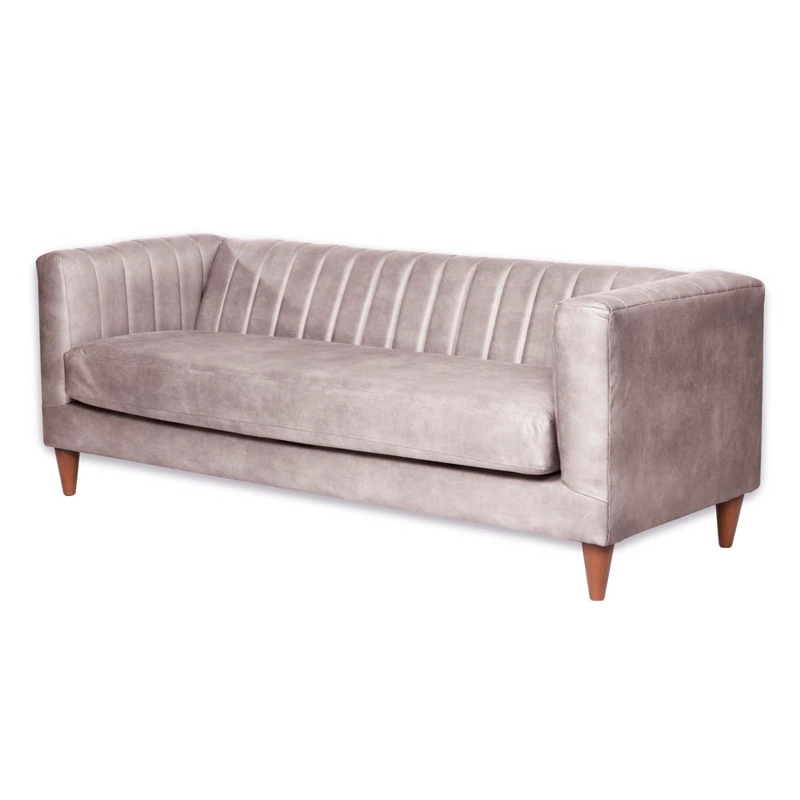 SOFA LATAM HOME BRESCIA 3 CUERPOS CUERO KENTUCKY GRIS - 3