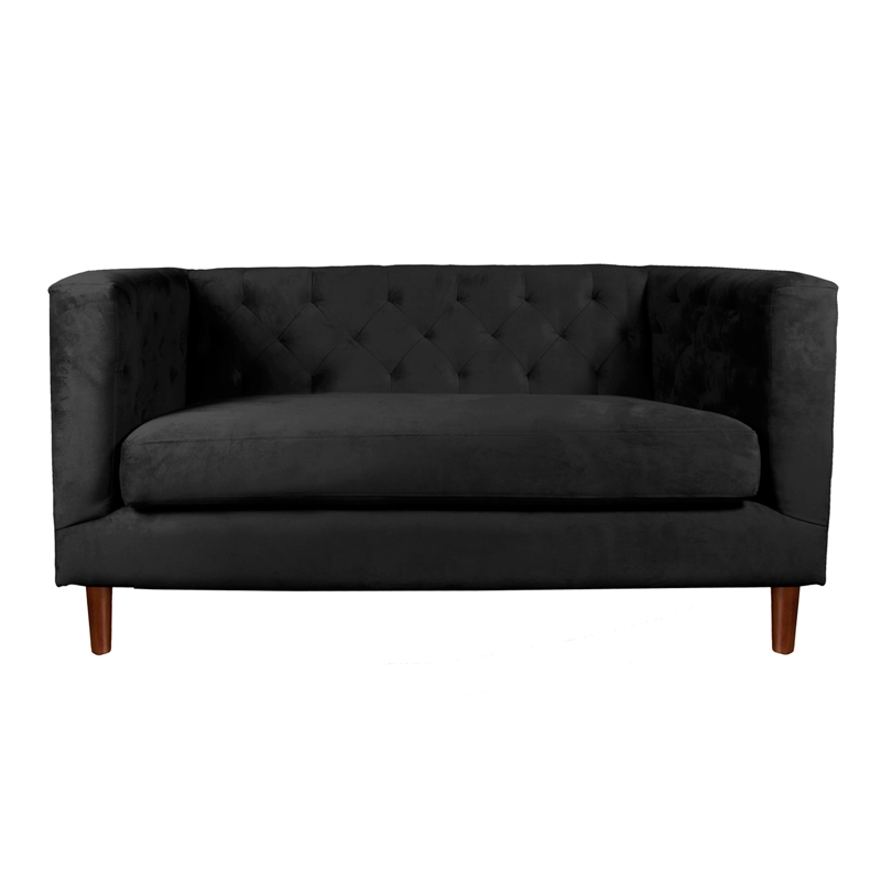 SOFA LATAM HOME BRESCIA 2 CUERPOS NEGRO TELA VELVET VIVIAN - 1