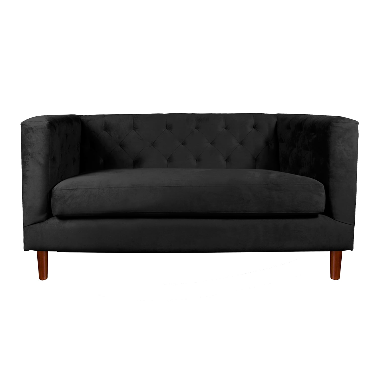 SOFA LATAM HOME BRESCIA 2 CUERPOS NEGRO TELA VELVET VIVIAN - 1