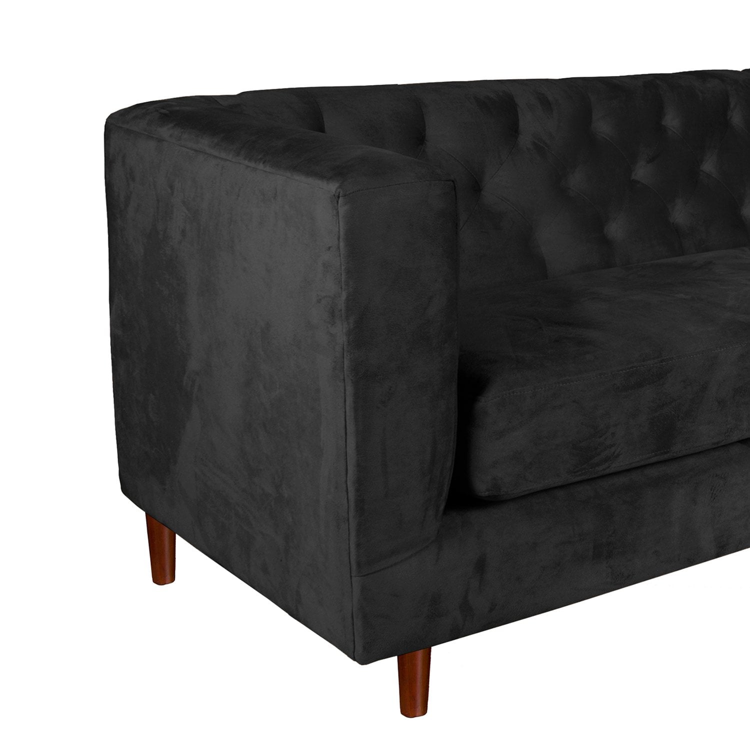 SOFA LATAM HOME BRESCIA 2 CUERPOS NEGRO TELA VELVET VIVIAN - 2