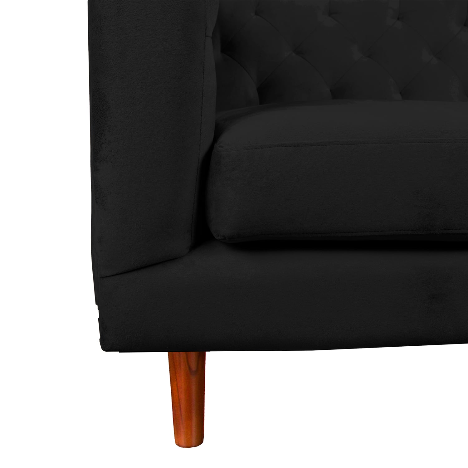 SOFA LATAM HOME BRESCIA 2 CUERPOS NEGRO TELA VELVET VIVIAN - 3