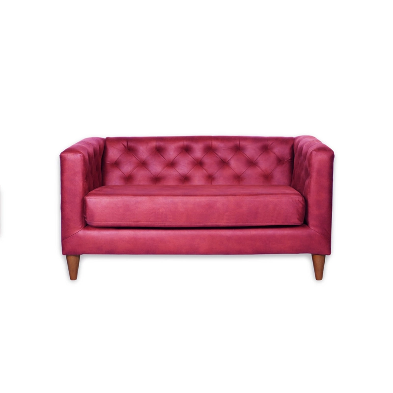 SOFA LATAM HOME BRESCIA 2 CUERPOS CUERO KENTUCKY ROJO - 1