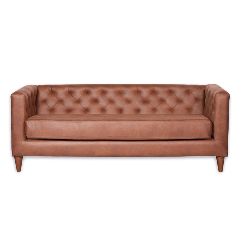 SOFA LATAM HOME BRESCIA 3 CUERPOS CUERO KENTUCKY TABACO - 2