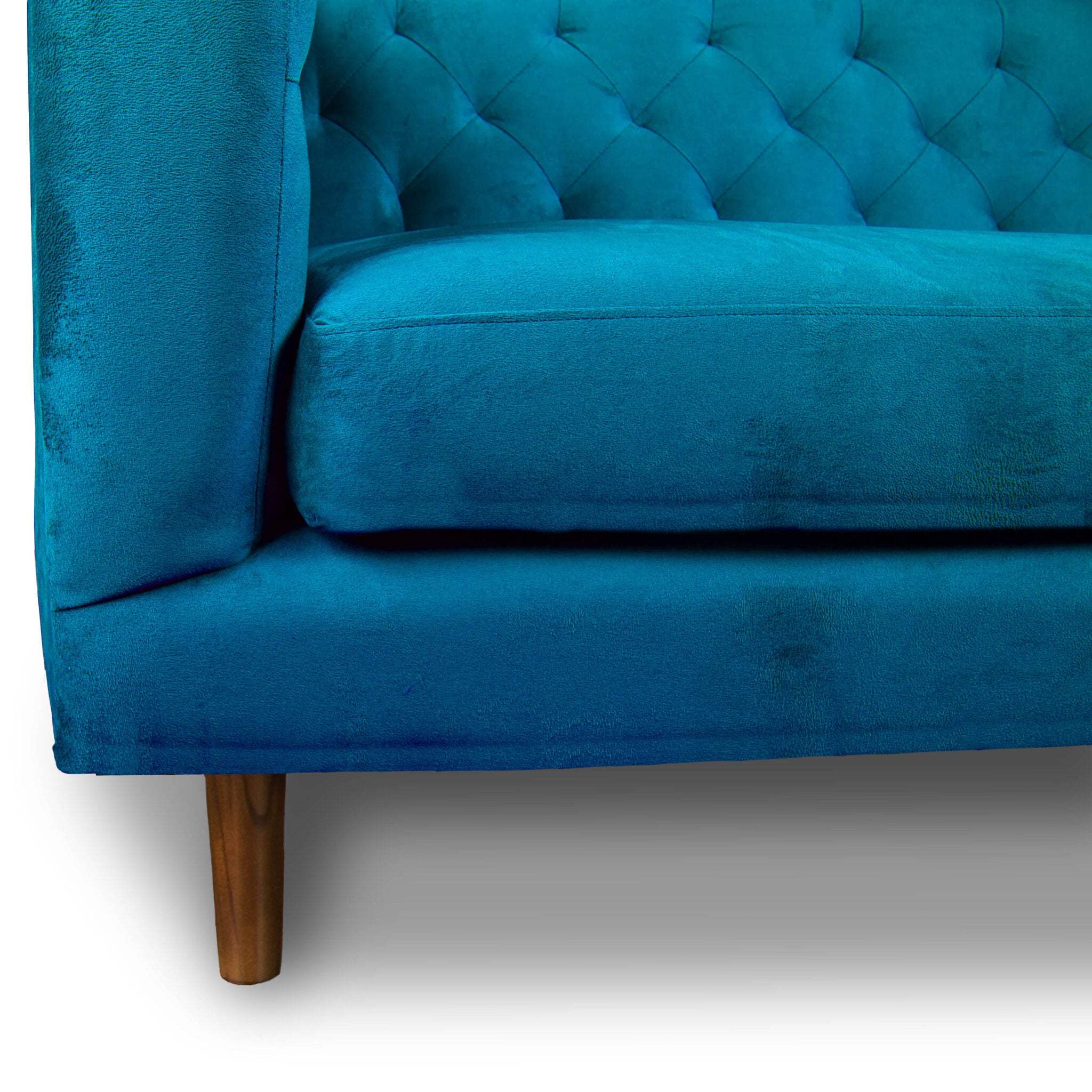 SOFA LATAM HOME BRESCIA 2 CUERPOS AZUL TELA VELVET VIVIAN - 2