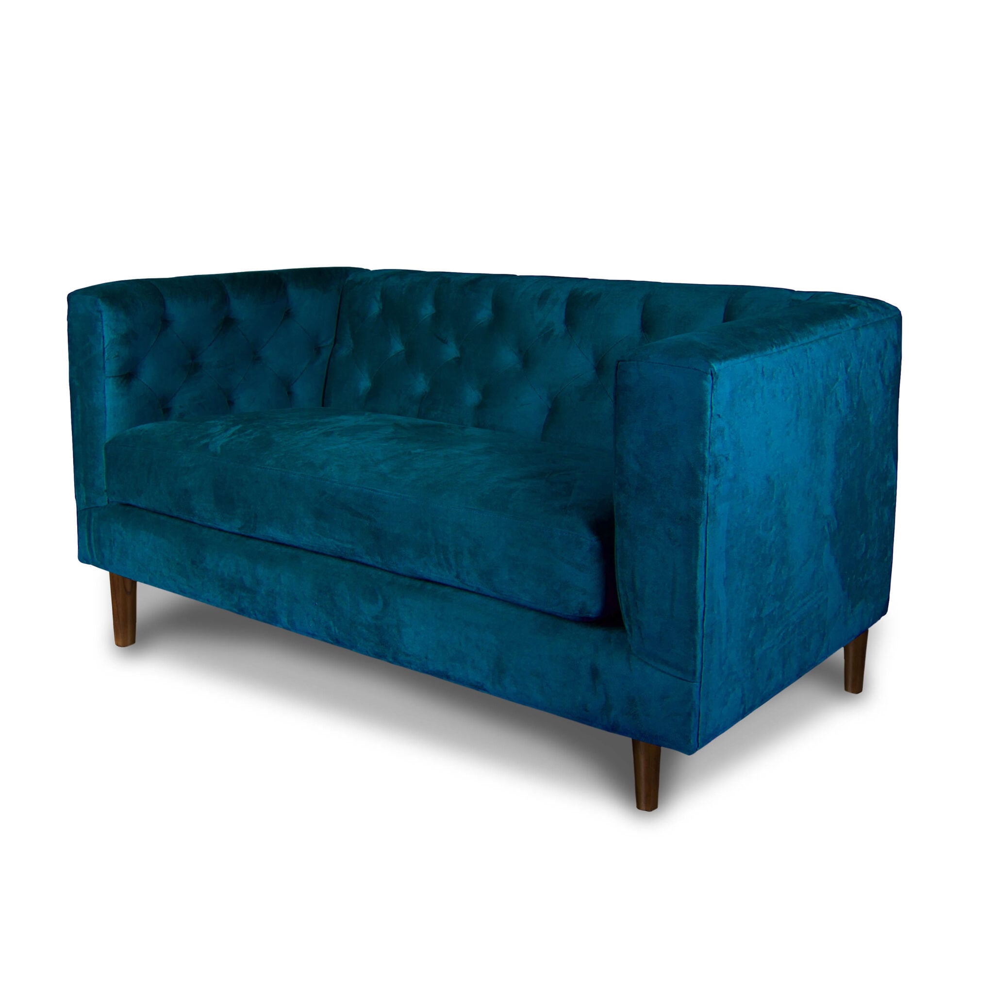 SOFA LATAM HOME BRESCIA 2 CUERPOS AZUL TELA VELVET VIVIAN - 3