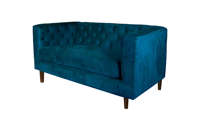 SOFA LATAM HOME BRESCIA 2 CUERPOS AZUL TELA VELVET VIVIAN - 4