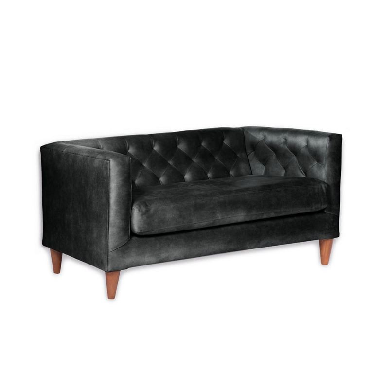 SOFA LATAM HOME BRESCIA 2 CUERPOS CUERO KENTUCKY NEGRO - 2