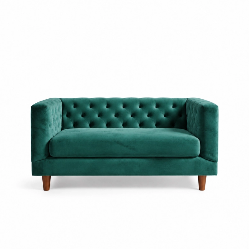 SOFA LATAM HOME BRESCIA 2 CUERPOS VERDE TELA VELVET VIVIAN - 2