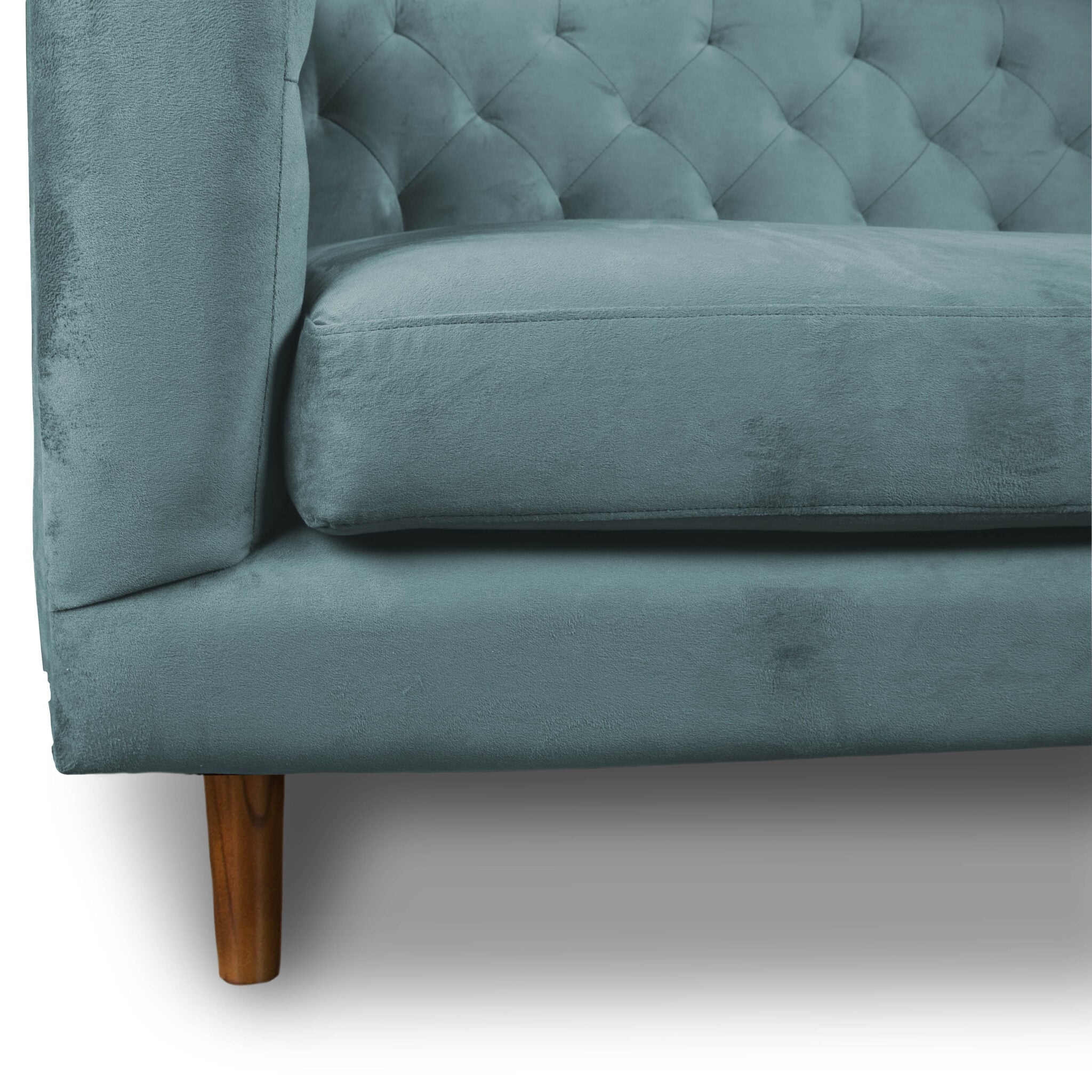 SOFA LATAM HOME BRESCIA 2 CUERPOS VERDE TELA VELVET VIVIAN - 2