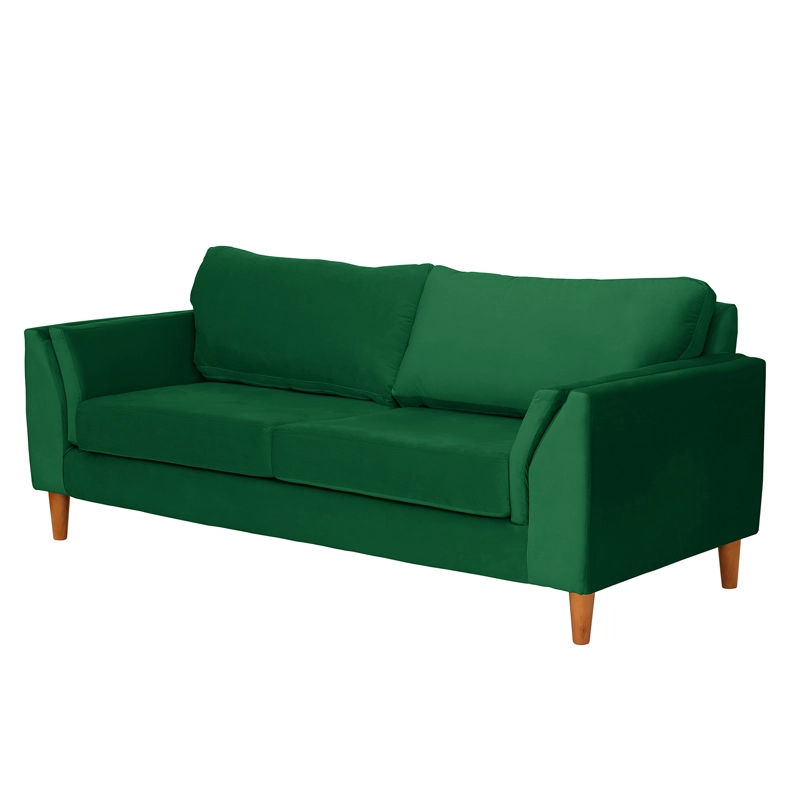 SOFA LATAM HOME MILAN 3 CUERPOS VERDE TELA VELVET CON RESORTES POCKET - 2
