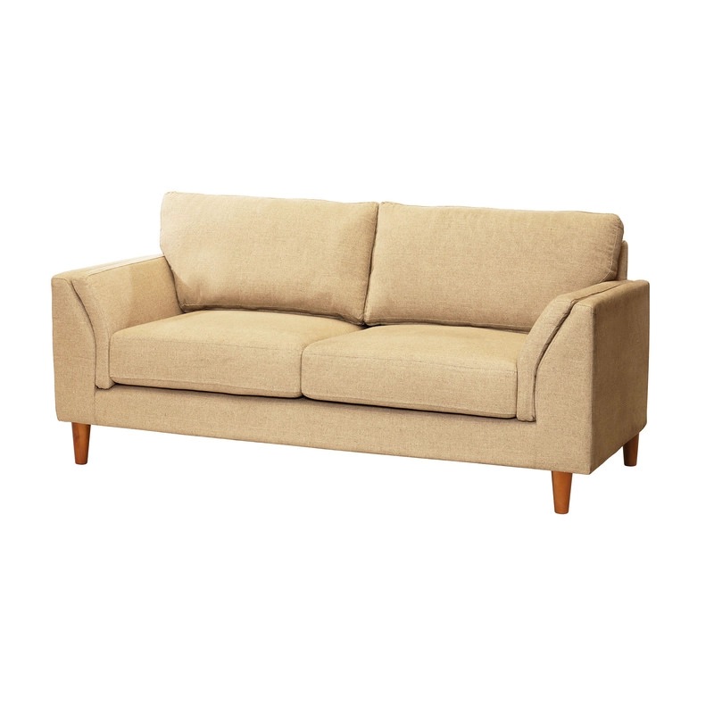 SOFA LATAM HOME MILAN 2 CUERPOS CUERO BEIGE CON RESORTES POCKET LINO NATURAL - 2