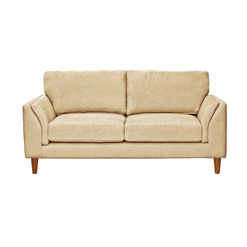 SOFA LATAM HOME MILAN 2 CUERPOS CUERO BEIGE CON RESORTES POCKET LINO NATURAL - 3