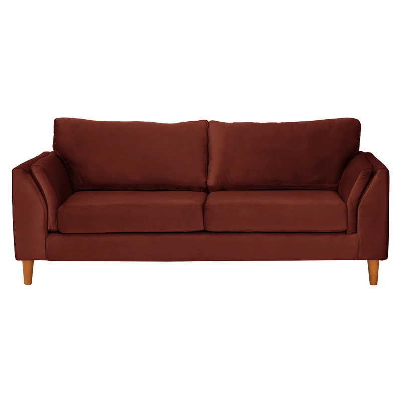 SOFA LATAM HOME MILAN 3 CUERPOS CHOCOLATE TELA VELVET CON RESORTES POCKET - 3