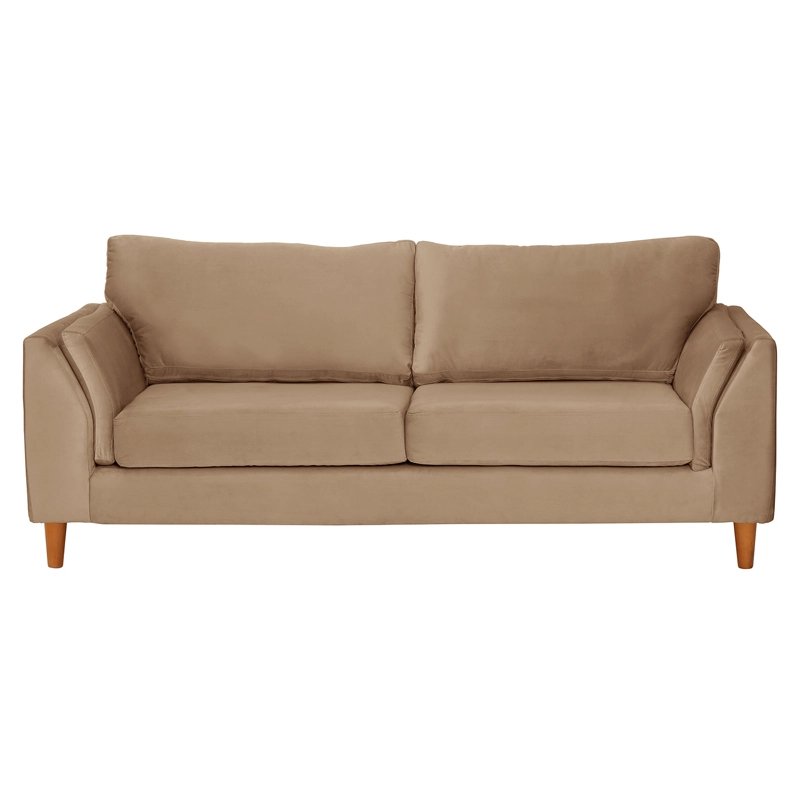 SOFA LATAM HOME MILAN 3 CUERPOS BEIGE TELA VELVET CON RESORTES POCKET - 3