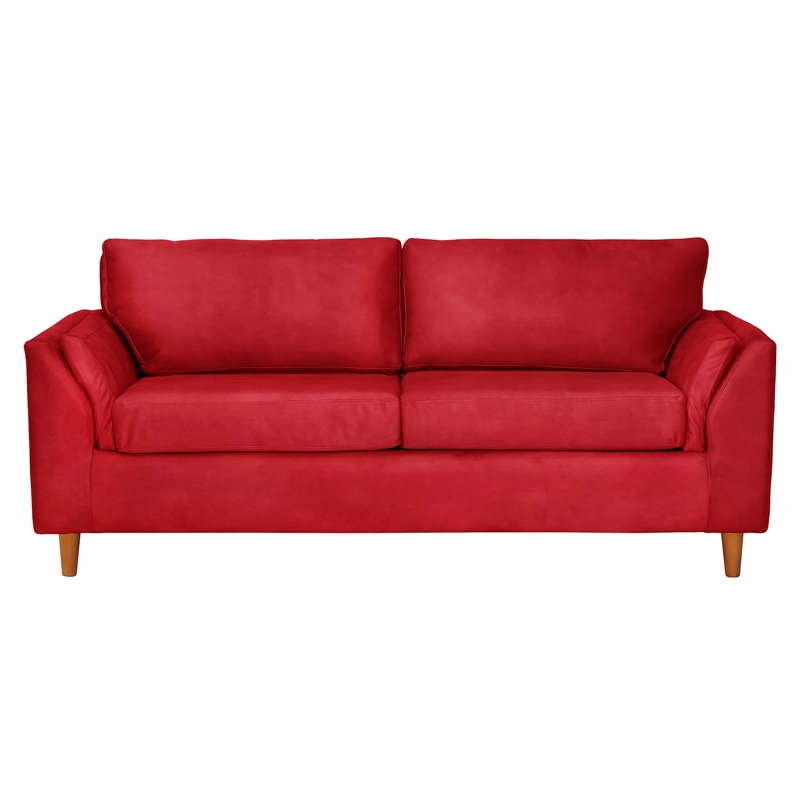 SOFA LATAM HOME MILAN 3 CUERPOS CUERO KENTUCKY ROJO CON RESORTES POCKET - 3
