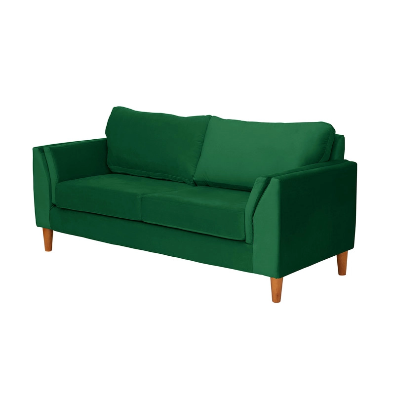 SOFA LATAM HOME MILAN 2 CUERPOS VERDE TELA VELVET CON RESORTES POCKET - 2