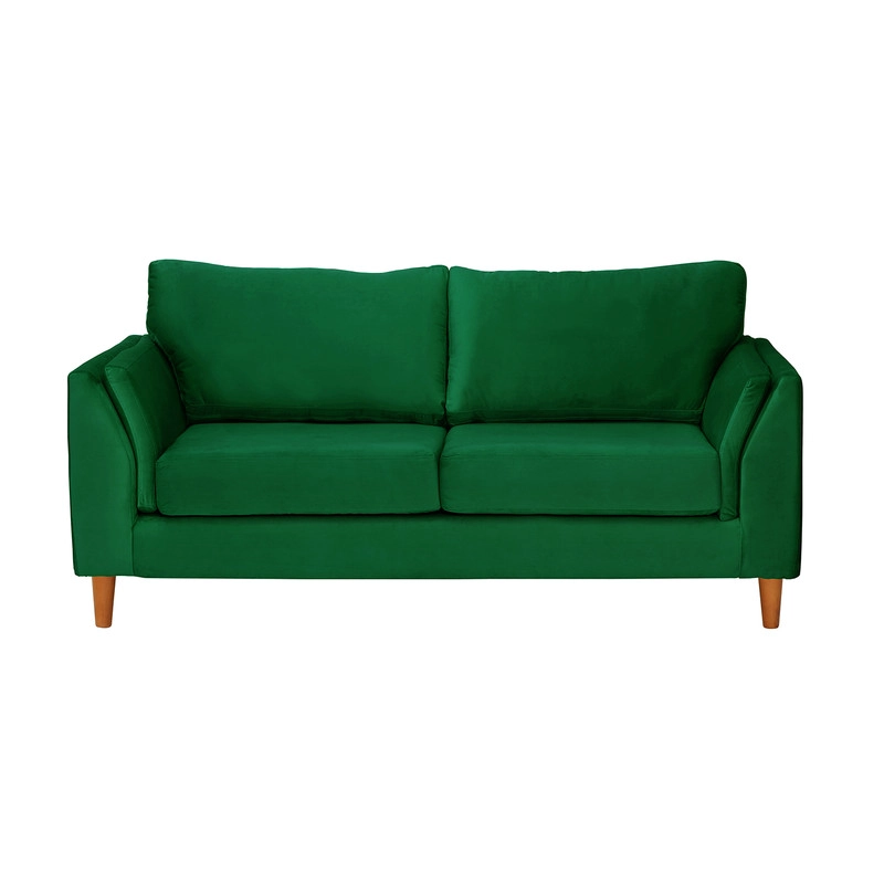 SOFA LATAM HOME MILAN 2 CUERPOS VERDE TELA VELVET CON RESORTES POCKET - 3
