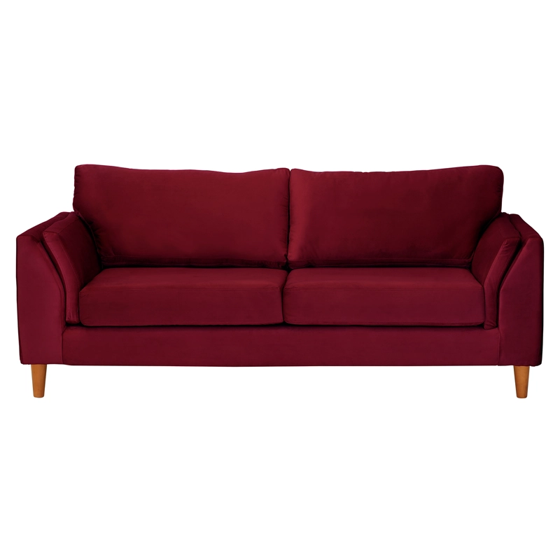 SOFA LATAM HOME MILAN 3 CUERPOS BURDEO TELA VELVET CON RESORTES POCKET - 3