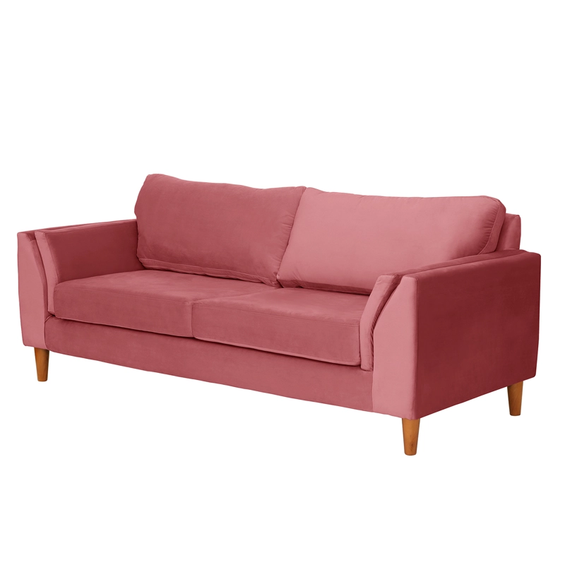 SOFA LATAM HOME MILAN 3 CUERPOS PALO ROSA TELA VELVET CON RESORTES POCKET - 2