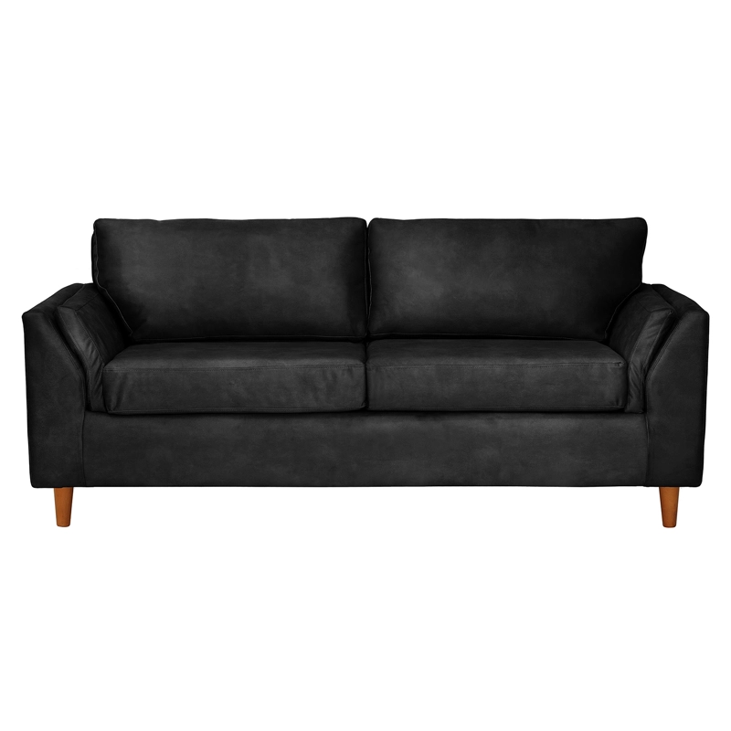 SOFA LATAM HOME MILAN 3 CUERPOS CUERO KENTUCKY NEGRO CON RESORTES POCKET - 3