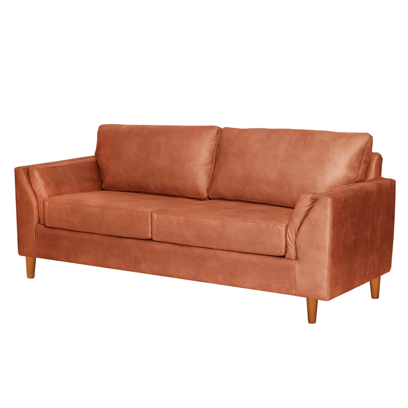 SOFA LATAM HOME MILAN 3 CUERPOS CUERO KENTUCKY TABACO CON RESORTES POCKET - 2