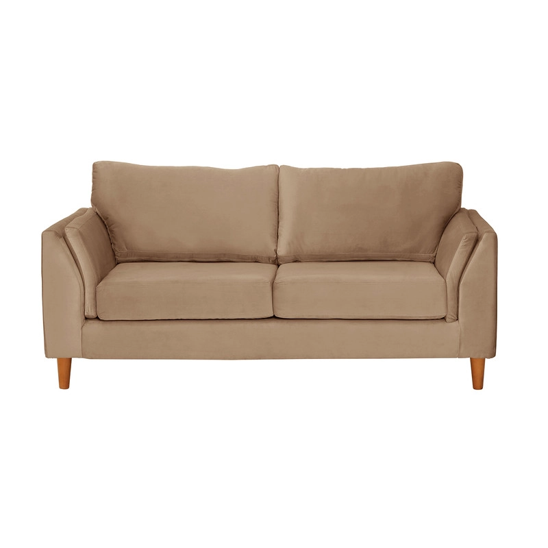 SOFA LATAM HOME MILAN 2 CUERPOS BEIGE TELA VELVET CON RESORTES POCKET - 3