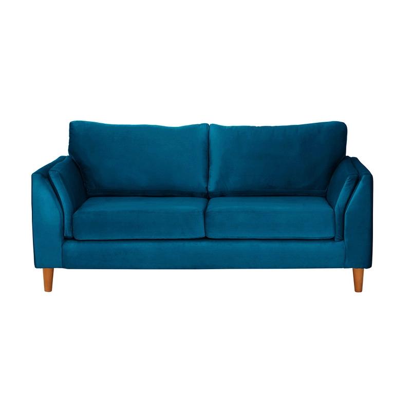 SOFA LATAM HOME MILAN 2 CUERPOS AZUL PETROLEO TELA VELVET CON RESORTES POCKET - 3
