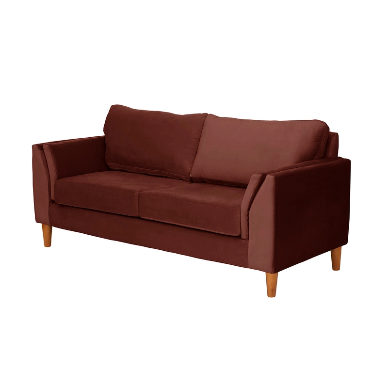 SOFA LATAM HOME MILAN 2 CUERPOS CHOCOLATE TELA VELVET CON RESORTES POCKET - 2