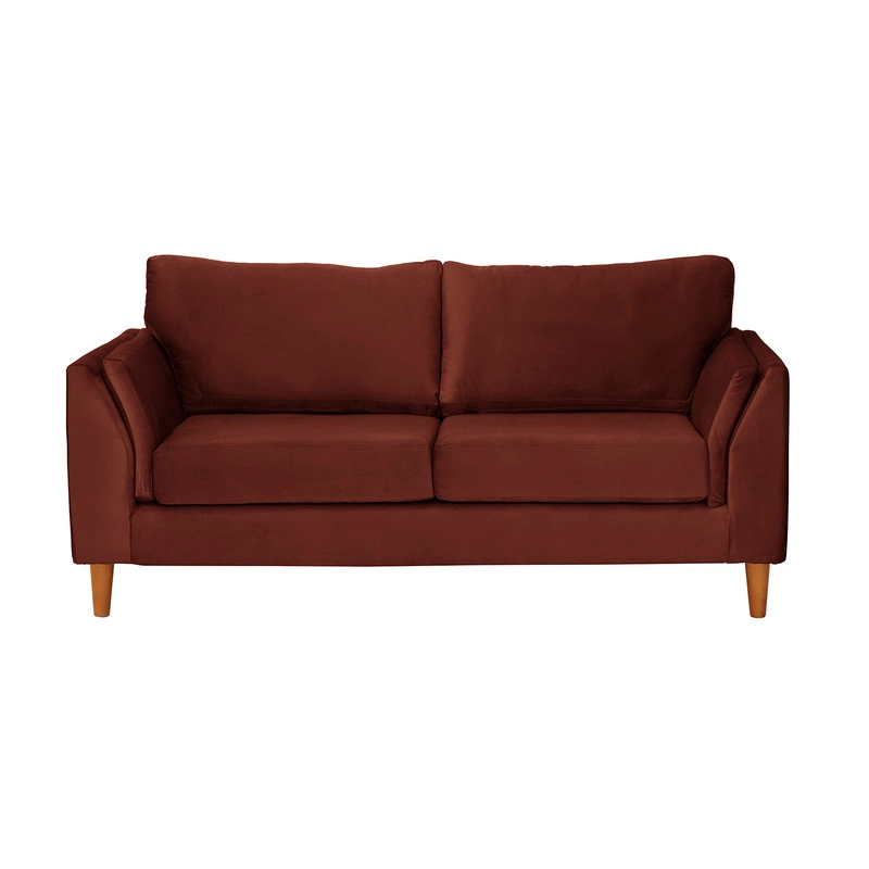 SOFA LATAM HOME MILAN 2 CUERPOS CHOCOLATE TELA VELVET CON RESORTES POCKET - 3