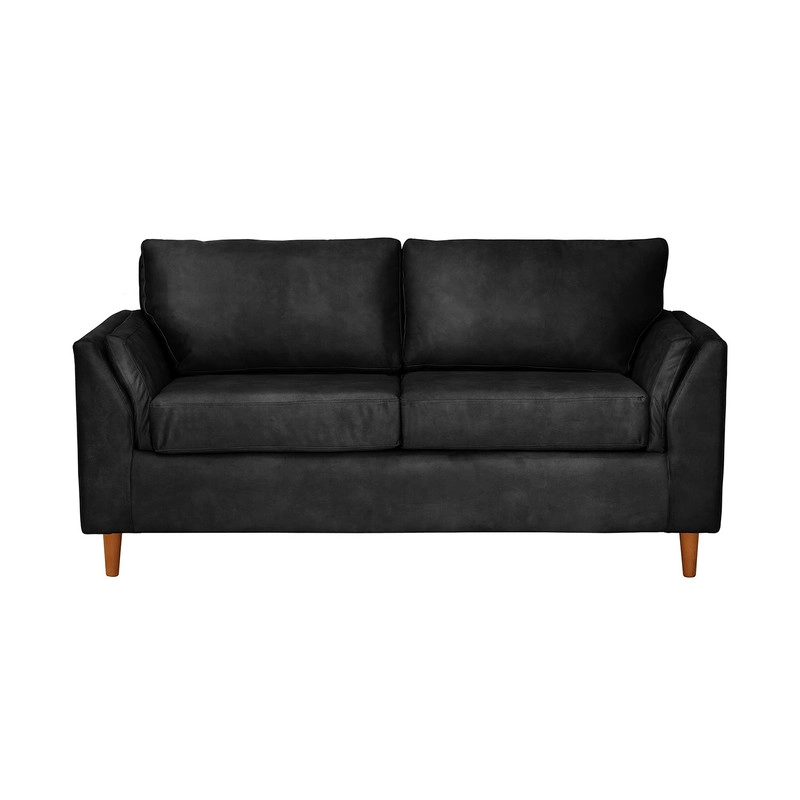 SOFA LATAM HOME MILAN 2 CUERPOS CUERO KENTUCKY NEGRO CON RESORTES POCKET - 3