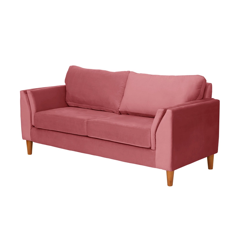 SOFA LATAM HOME MILAN 2 CUERPOS PALO ROSA TELA VELVET CON RESORTES POCKET - 2