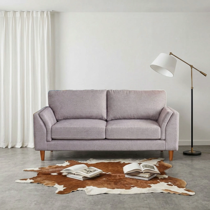 SOFA LATAM HOME MILAN 2 CUERPOS LINO GRIS CLARO CON RESORTES POCKET - 1