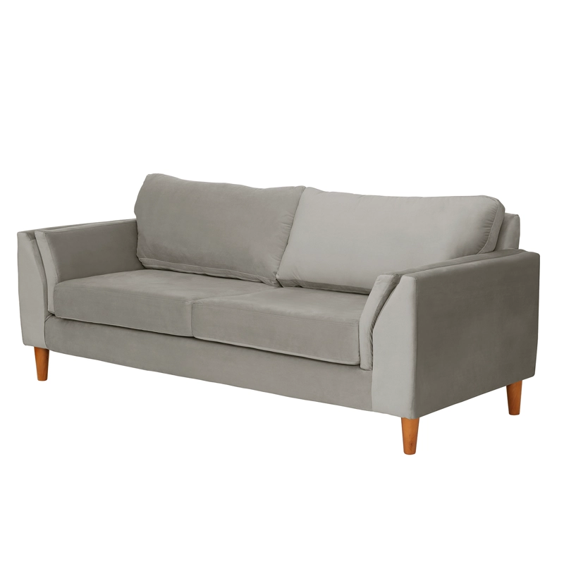SOFA LATAM HOME MILAN 3 CUERPOS GRIS TELA VELVET CON RESORTES POCKET - 2