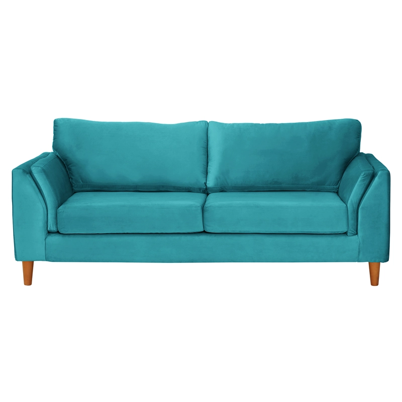 SOFA LATAM HOME MILAN 3 CUERPOS TURQUESA TELA VELVET CON RESORTES POCKET - 3