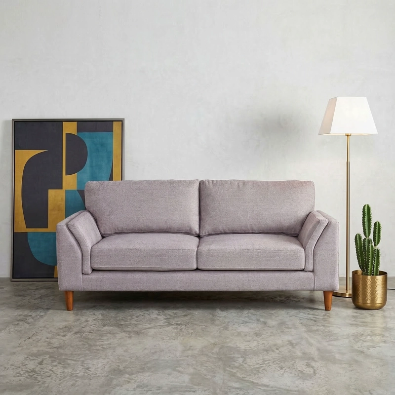 SOFA LATAM HOME MILAN 3 CUERPOS LINO GRIS OSCURO CON RESORTES POCKET - 1