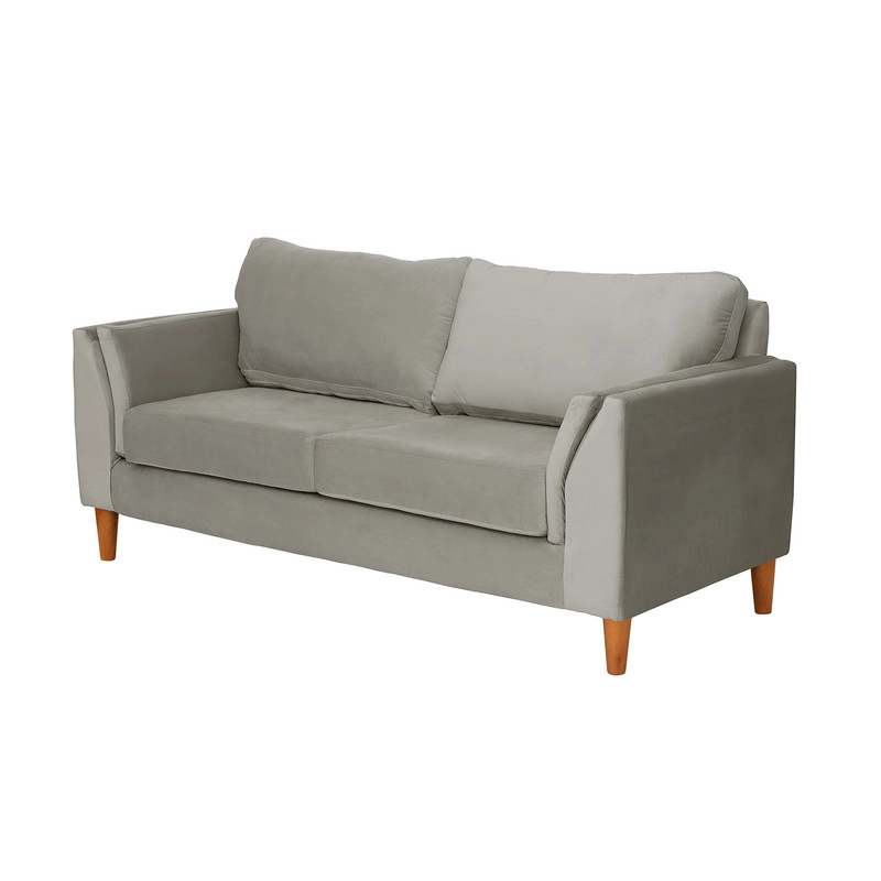 SOFA LATAM HOME MILAN 2 CUERPOS GRIS TELA VELVET CON RESORTES POCKET - 2