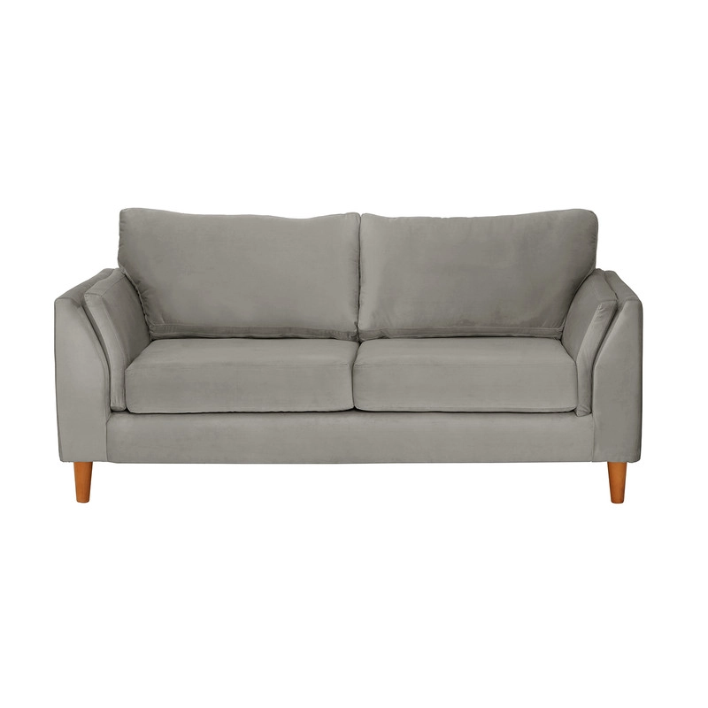 SOFA LATAM HOME MILAN 2 CUERPOS GRIS TELA VELVET CON RESORTES POCKET - 3