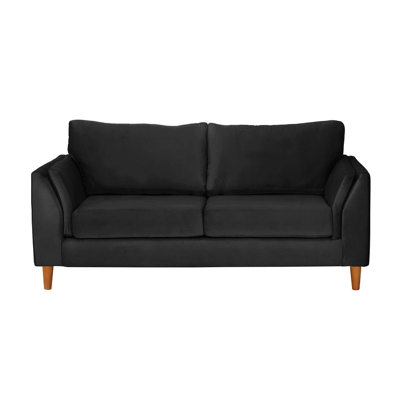 SOFA LATAM HOME MILAN 2 CUERPOS NEGRO TELA VELVET CON RESORTES POCKET - 3
