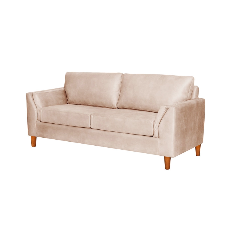 SOFA LATAM HOME MILAN 2 CUERPOS CUERO KENTUCKY BEIGE CON RESORTES POCKET - 2