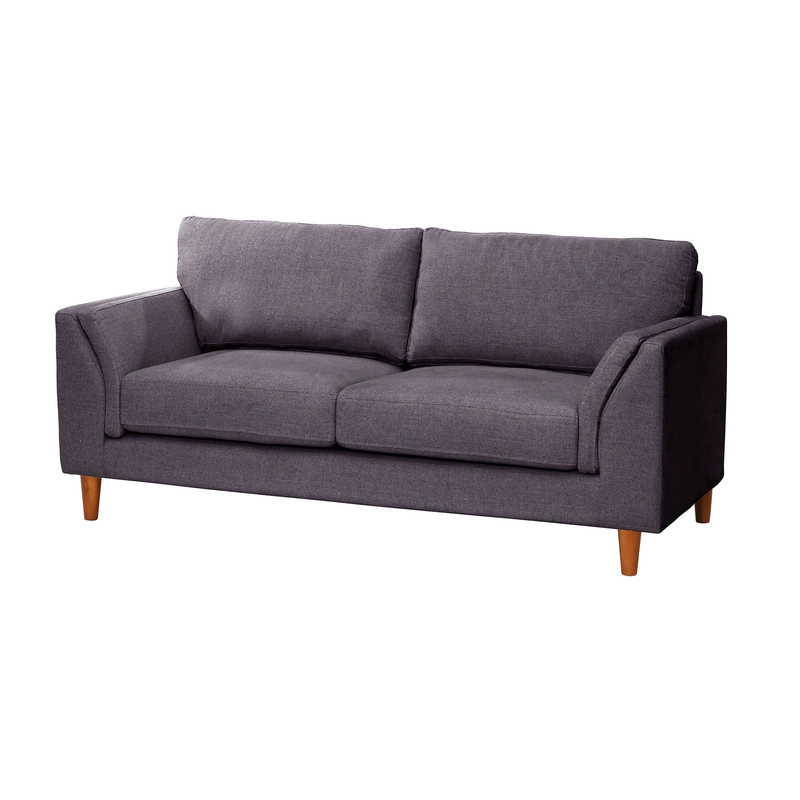SOFA LATAM HOME MILAN 2 CUERPOS LINO GRIS OSCURO CON RESORTES POCKET - 2