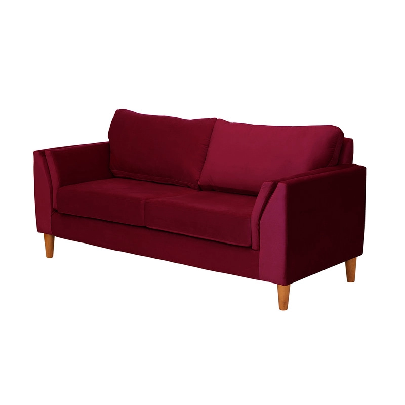 SOFA LATAM HOME MILAN 2 CUERPOS BURDEO TELA VELVET CON RESORTES POCKET - 2