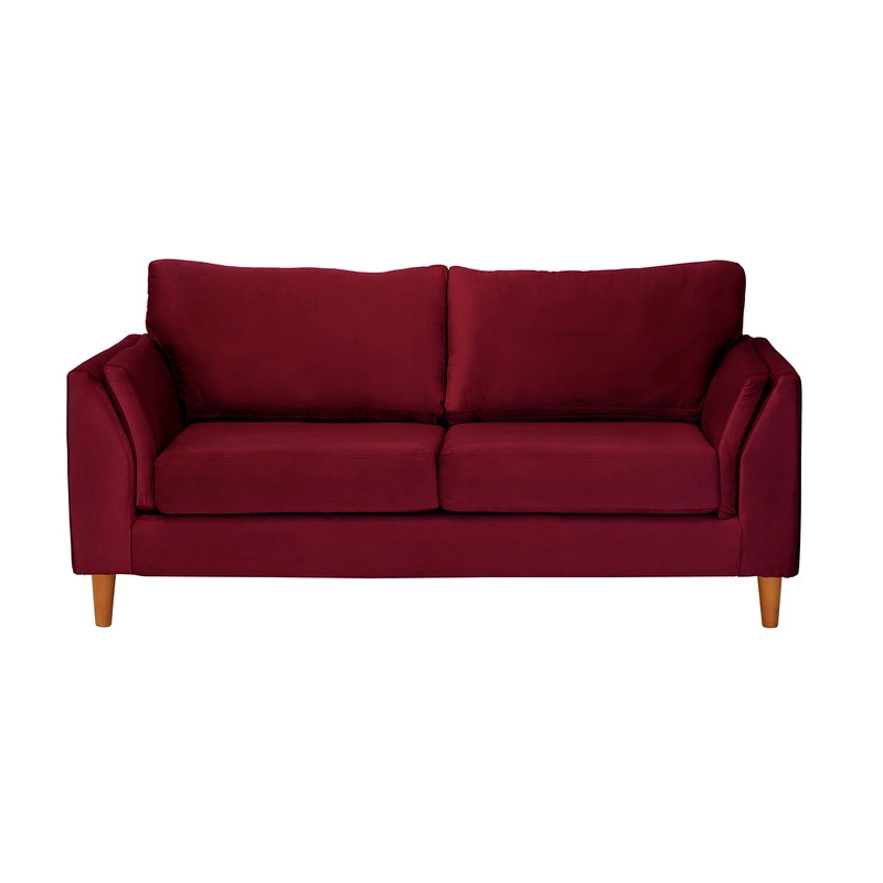 SOFA LATAM HOME MILAN 2 CUERPOS BURDEO TELA VELVET CON RESORTES POCKET - 3
