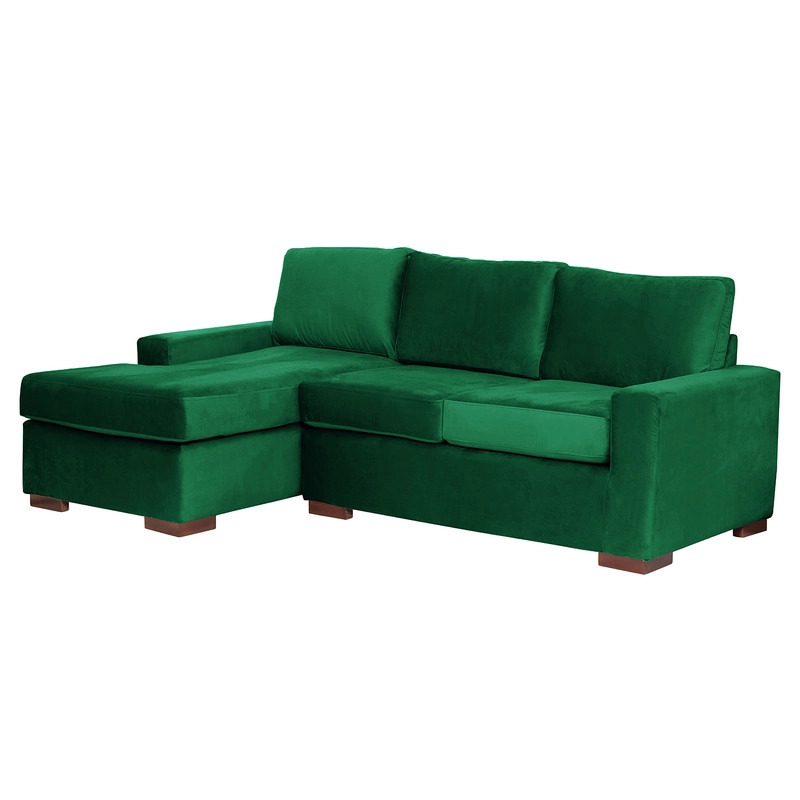 SECCIONAL LATAM HOME LIVORNO IZQUIERDO 3 CUERPOS VERDE TELA VELVET - 2