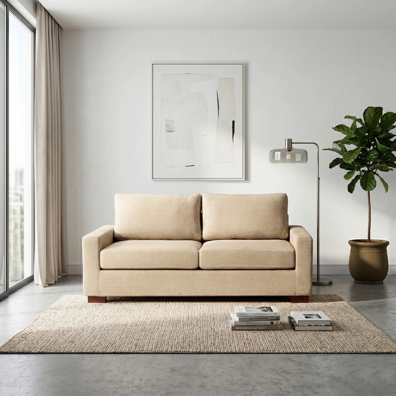 SOFA LATAM HOME LIVORNO 3 CUERPOS LINO BEIGE NATURAL - 1