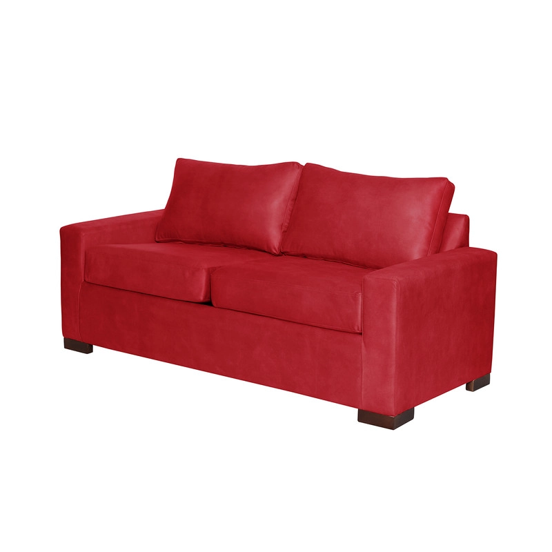 SOFA LATAM HOME LIVORNO 2 CUERPOS CUERO KENTUCKY ROJO - 2